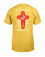 Load image into Gallery viewer, God Country Corps Semper Fi Black T-Shirt Guys Tee