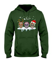 Load image into Gallery viewer, Merry Christmas Three Skulls Christmas T-Shirt Gift Hoodie