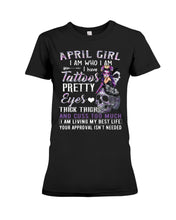 Load image into Gallery viewer, Tattoos Pretty Eyes Gift For April Girl T-Shirt Ladies Tee