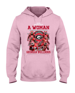 A Woman Loves Georgia Bulldogs Custom Tee Hoodie