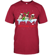 Load image into Gallery viewer, Pug Christmas Gift Black T-Shirt Guys Tee