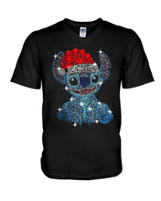 Load image into Gallery viewer, Merry Christmas Stitch Gift For Fans T-Shirt Guys V-Neck