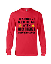 Load image into Gallery viewer, Warning Redhead With Thick Thighs Quote Mug Unisex Long Sleeve