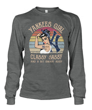 Load image into Gallery viewer, Yankees Girl Classy Sassy Funny Gift T-Shirt Unisex Long Sleeve