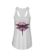 Load image into Gallery viewer, Let It Be Dragonfly Lotus Ladies Flowy Tank