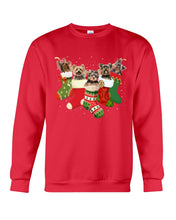 Load image into Gallery viewer, Yorkies In The Socks For Yorkie Lovers Christmas Gift Sweatshirt