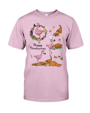 Load image into Gallery viewer, Flamingo Happy Thanksgiving Guys Tee