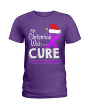 Load image into Gallery viewer, Epilepsy Awareness - My Christmas Wish Is A Cure Ladies Tee