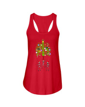 Load image into Gallery viewer, Merry Christmas Funny Dancing Skeleton Ladies Flowy Tank