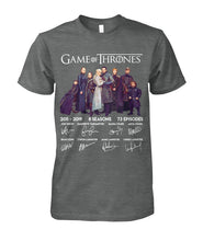 Load image into Gallery viewer, Game Of Throne Autograph 8 Years Anniversary T-Shirtr Guys Tee