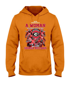 A Woman Loves Georgia Bulldogs Custom Tee Hoodie