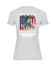 Load image into Gallery viewer, Never Underestimate A Grandpa Black T-Shirt Ladies Tee
