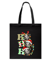 Load image into Gallery viewer, Funny Cows Ho Ho Ho Christmas Gift For Cow Lovers Basketweave Tote Bag