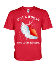 Load image into Gallery viewer, Just A Woman Loves Dancing And Reading Books Guys V-Neck