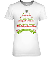Load image into Gallery viewer, Christmas Tree Eleven Fabric Bundles T-Shirt Ladies Tee