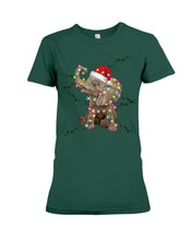 Load image into Gallery viewer, Elephant Color Light Christmas Gift Tee Ladies Tee