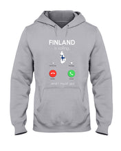 Load image into Gallery viewer, Finland Is Calling Funny Elf Christmas T-Shirt Hoodie