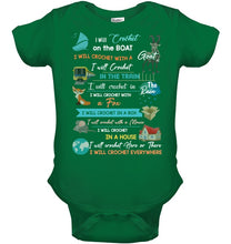 Load image into Gallery viewer, Crocheting Everywhere Black Quote T-Shirt Baby Onesie