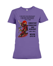 Load image into Gallery viewer, Samurai Consistent Persistent Resilient Quote T-Shirt Ladies Tee