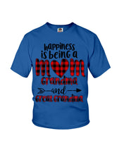 Load image into Gallery viewer, Happiness Is Being A Mom Grandma And Great Grandma Youth Tee