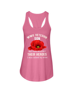 Wwii Veteran Son Gift For Veterab Mom Ladies Flowy Tank