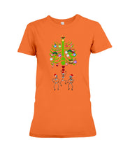 Load image into Gallery viewer, Merry Christmas Funny Dancing Skeleton Ladies Tee