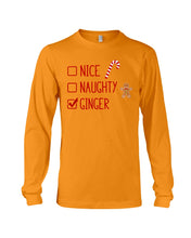 Load image into Gallery viewer, Nice Naughty Ginger Redhead T Shirt Unisex Long Sleeve