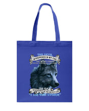 Load image into Gallery viewer, Wolf Lovers Trending Quote Tee Basketweave Tote Bag