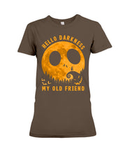 Load image into Gallery viewer, Darkness My Old Friend Halloween T-Shirt Ladies Tee