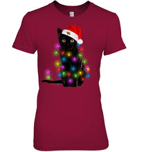 Load image into Gallery viewer, Cat Merry And Bright New Ladies Tee