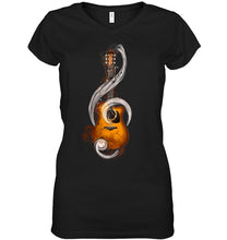 Load image into Gallery viewer, Guitar Note Ladies V-Neck