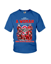 Load image into Gallery viewer, Woman Loves Ohio States Buckeyes American Football Ncaa 2019 T-Shirt Youth Tee