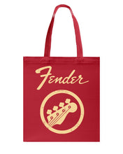 Load image into Gallery viewer, Guitar Lovers Fender Black T-Shirt Basketweave Tote Bag