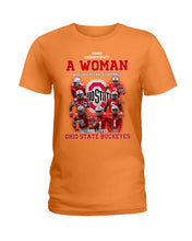 Load image into Gallery viewer, Woman Loves Ohio States Buckeyes American Football Ncaa 2019 T-Shirt Ladies Tee