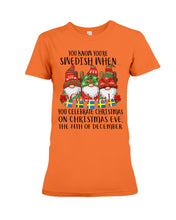 Load image into Gallery viewer, Swedish Christmas Gnome Cute Gift Tee Ladies Tee