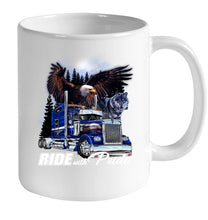 Load image into Gallery viewer, Ride With Pride Wolf Truck Black T-Shirt Mug