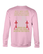 Load image into Gallery viewer, Lived By A Code Back Side T-Shirt Sweatshirt