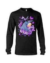 Load image into Gallery viewer, Donkey Loves Purple Flowers Custom T-Shirt Unisex Long Sleeve