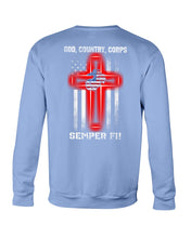 Load image into Gallery viewer, God Country Corps Semper Fi Black T-Shirt Sweatshirt