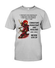 Load image into Gallery viewer, Samurai Consistent Persistent Resilient Quote T-Shirt Guys Tee