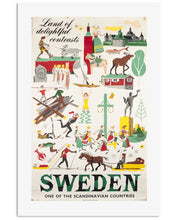 Load image into Gallery viewer, Sweden Vintage Travel Vertical Poster