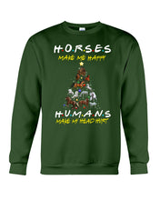 Load image into Gallery viewer, Horses Make Me Happy Christmas Tree Gift For Horse Lovers Sweatshirt