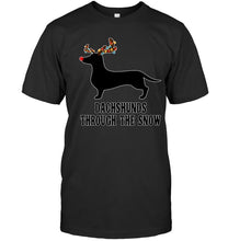 Load image into Gallery viewer, Dachshund Reindeer Through The Snow Christmas Gift Shirt Sweatshirt