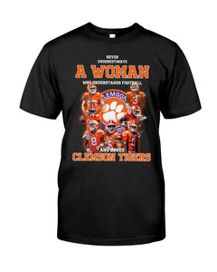 A Woman Loves Clemson Tigers Gift For Fans T-Shirt Unisex Long Sleeve