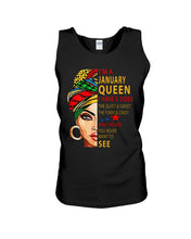 Load image into Gallery viewer, January Queen 3 Sides Horoscopes T-Shirt Unisex Tank Top