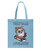 Load image into Gallery viewer, Cute Owl Read Books And Drink Coffee Funny T-Shirt Basketweave Tote Bag