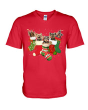 Load image into Gallery viewer, Yorkies In The Socks For Yorkie Lovers Christmas Gift Guys V-Neck