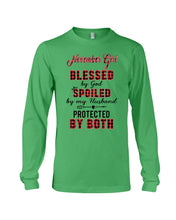 Load image into Gallery viewer, November Girl Blessed By Girl Spoiled By Husband Quote T-Shirt Unisex Long Sleeve