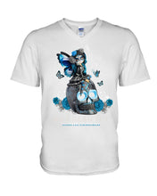 Load image into Gallery viewer, Diabetes Awareness Skull Custom Graphic Tee Guys V-Neck