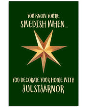 Load image into Gallery viewer, Christmas Star Swedish Julstarnor Black T-Shirt Vertical Poster